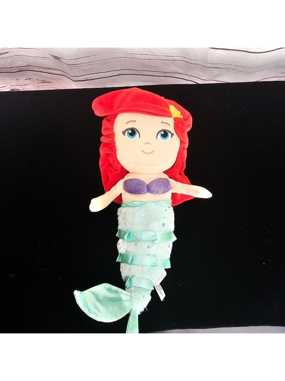 Disney Baby Ariel Plush Doll Mermaid Stuffed Toy Sparkly Tail & Red Hair 2019 14